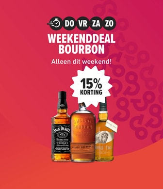 weekenddeal bourbon met 15% korting. Alleen dit weekend.